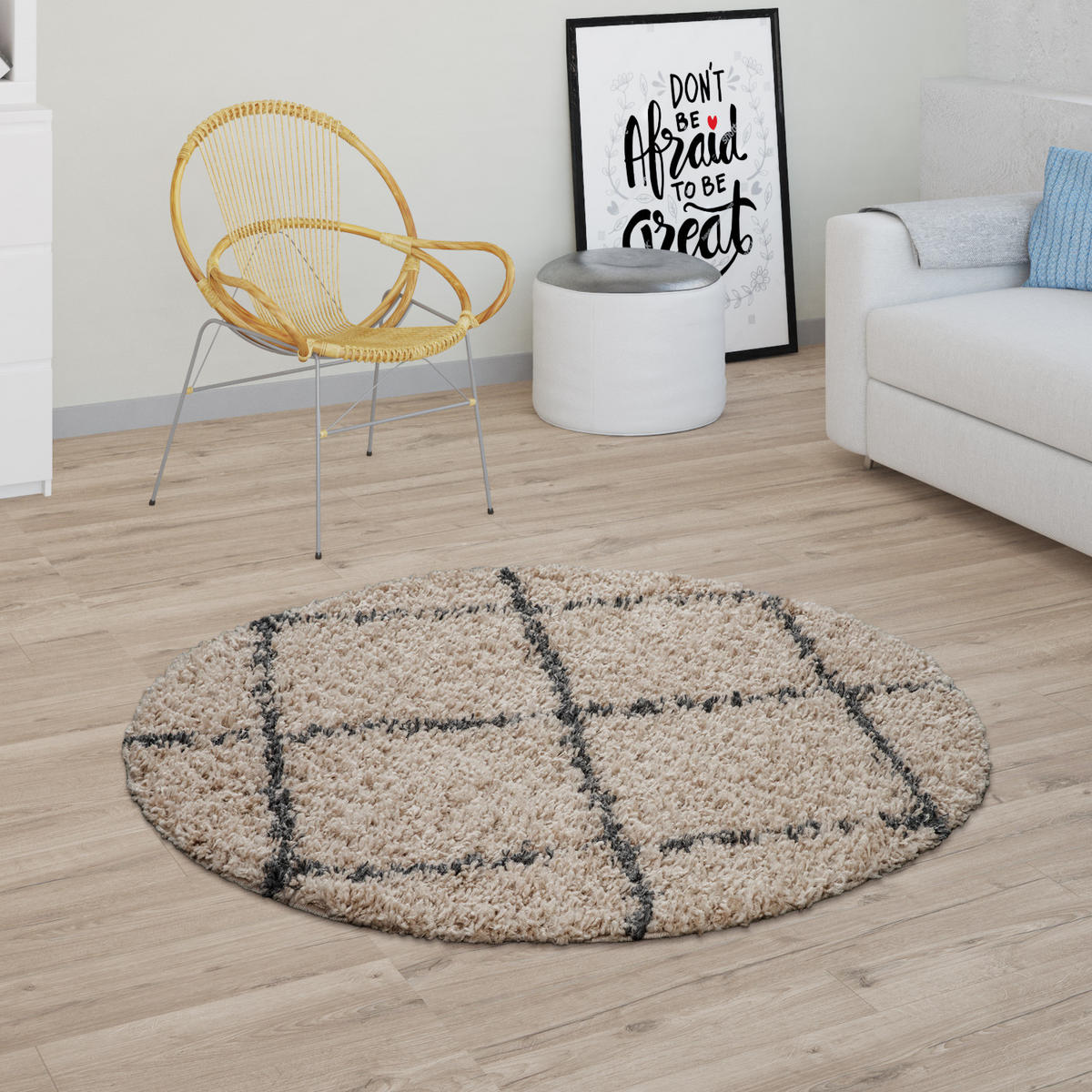 HOCHFLORTEPPICH 200/200 cm Kalmar 441 - Hellbraun, Textil (200/200cm) - Paco Home