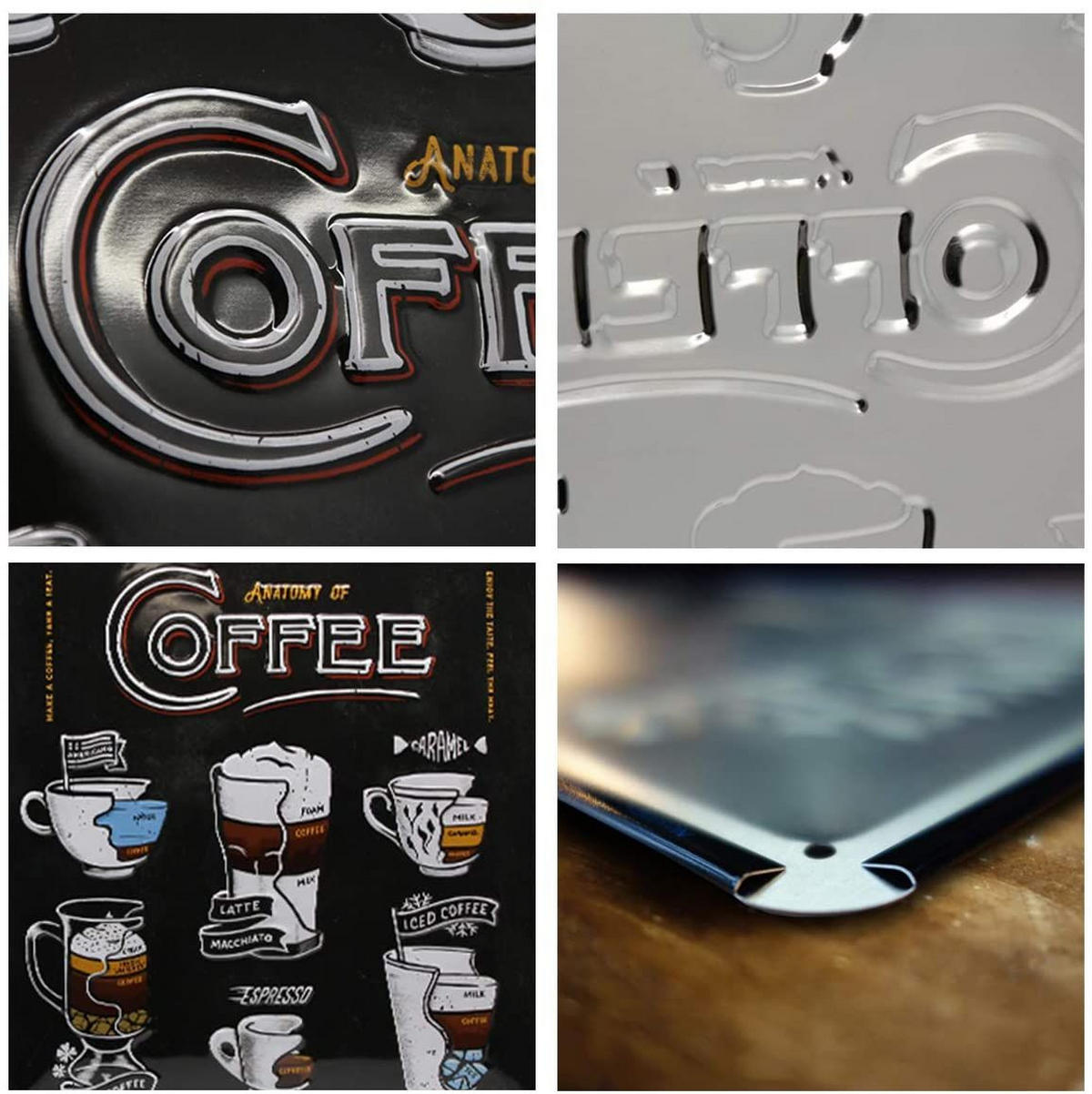 BLECHSCHILD 30/40 cm Coffee & Chocolate Anatomy of Coffee - Multicolor, Metall (30/40/0.2cm) - Nostalgic-Art