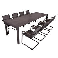 GARTEN-SITZGRUPPE Hauke 9-teilig Gartenmöbel-Set - Grau, Kunststoff - DELUKE