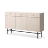 SIDEBOARD Dinley 3T 3S Beige 155/89,4/39 cm – mit schwarzen Beinen im minimalistischen Design - Beige/Schwarz, Holzwerkstoff/Metall (155/89.4/39cm) - AX Living
