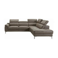 ECKSOFA Jardin Echtleder Greige - Greige, Leder/Metall (266/230cm)