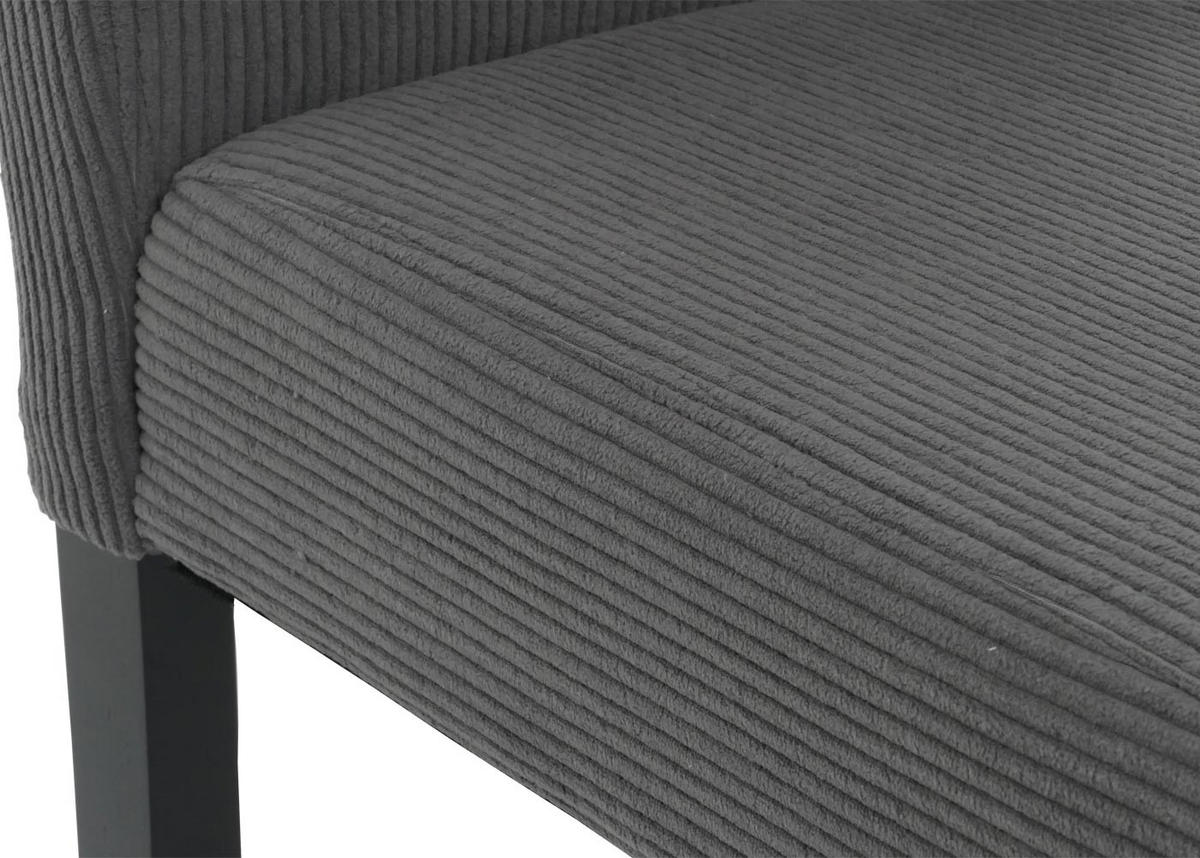 ESSZIMMERSTUHL 4er-Set klassisch und zeitlos 90x42x50cm Sitzhöhe 47cm Stoff/Textil Cord Holz dunkle Beine Dunkelgrau - Dunkelgrau, Textil (42/90/50cm) - CHEFGASTRO