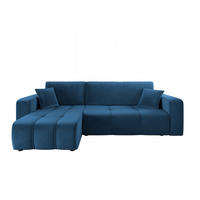 ECKSOFA Dagny Mit Schlaffunktion - Blau, Holzwerkstoff/Textil (248/146cm) - Fun Möbel
