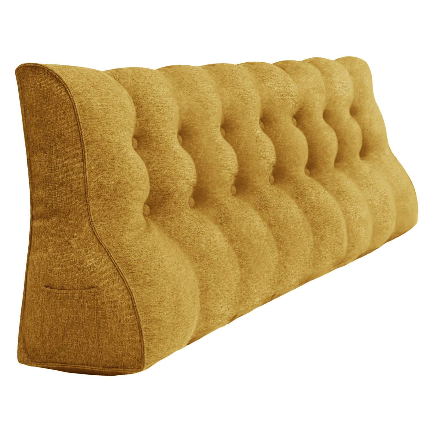 RÜCKENKISSEN Körperkontur Leinenlook Gelb 200 cm - Gelb, Textil (55/200cm) - Vercart