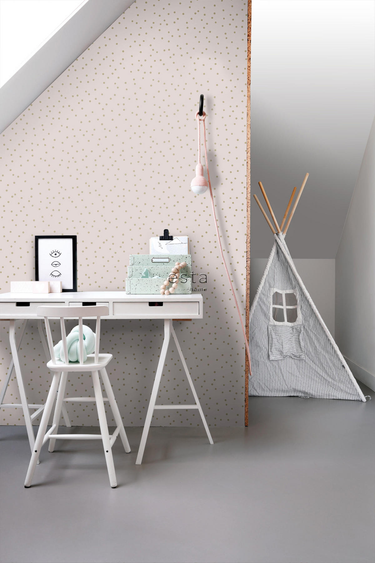 TAPETE Punkte 53 cm x 10.05 m - Pink, Papier (53/0.1cm) - ESTAhome