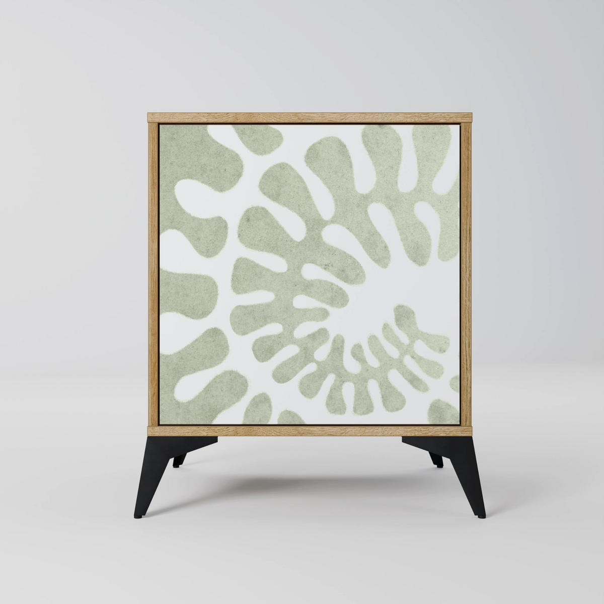 SIDEBOARD HELIX DANCE, Eichefarben, 57,5x42x75,5 cm, Goldfarbene Metallfüße - Eichefarben/Goldfarben, Holzwerkstoff/Metall (57.5/75.5/42cm) - SpaceRebels