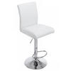 BARHOCKER Lederlook weiß - Chromfarben/Weiß, Textil/Metall (38.5/95/47cm) - CLP