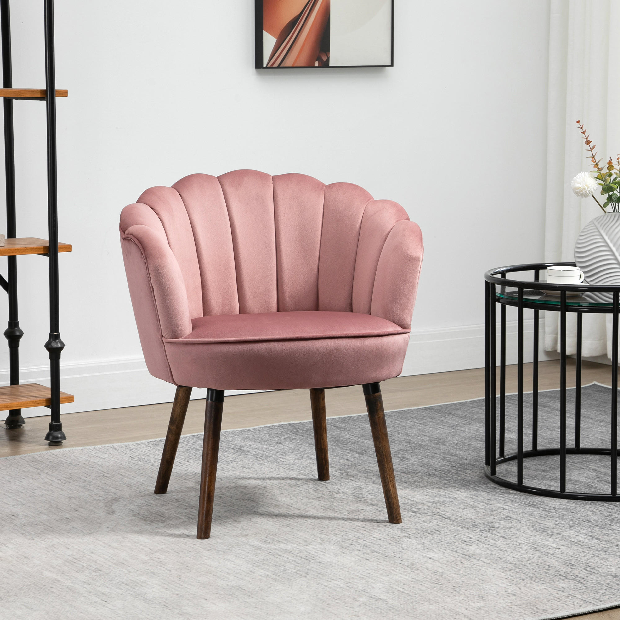 ESSZIMMERSTUHL Küchenstuhl, Polyester, Gummiholz, Rosa - Rosa, Kunststoff (66/78.5/66cm) - HOMCOM