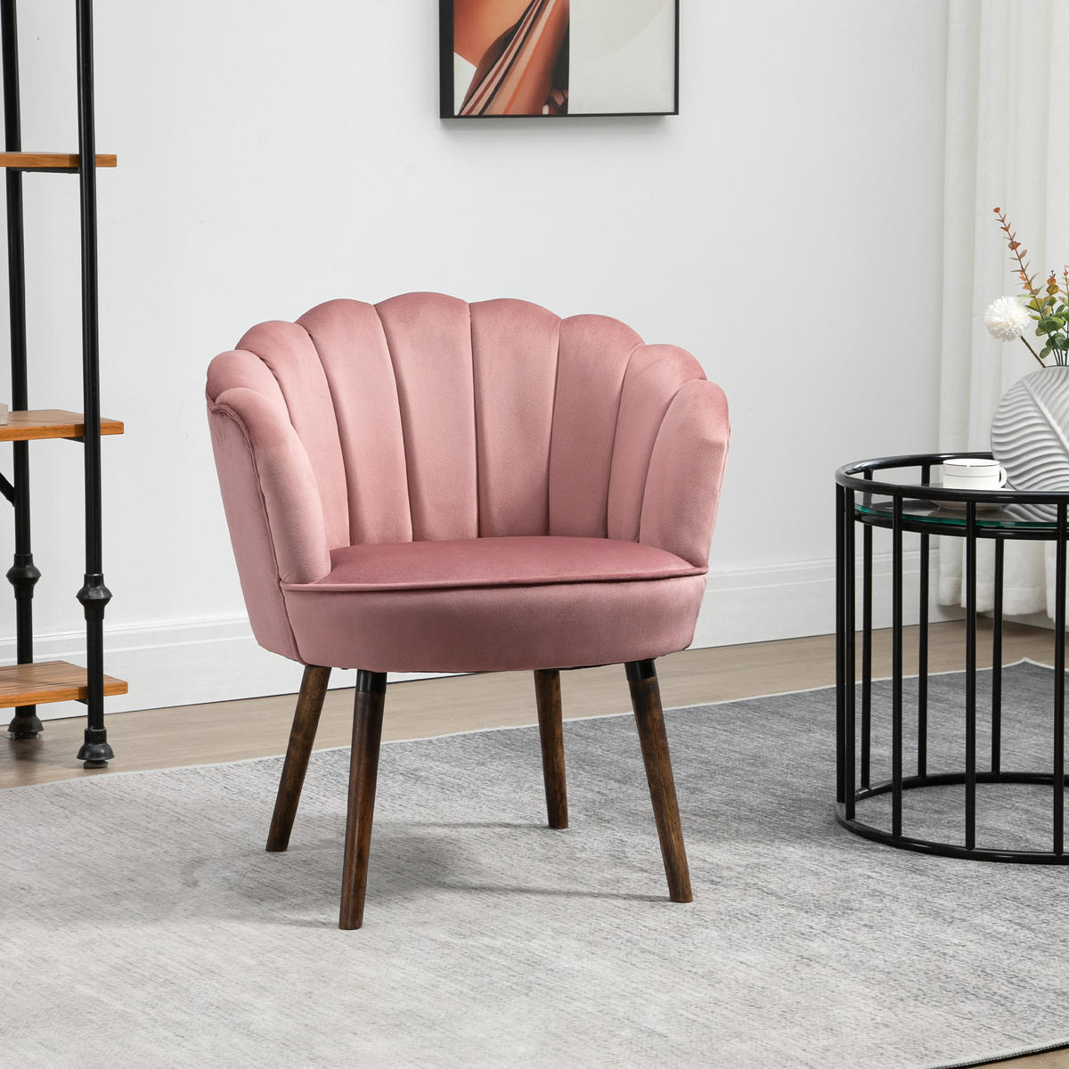 ESSZIMMERSTUHL Küchenstuhl, Polyester, Gummiholz, Rosa - Rosa, Kunststoff (66/78.5/66cm) - HOMCOM