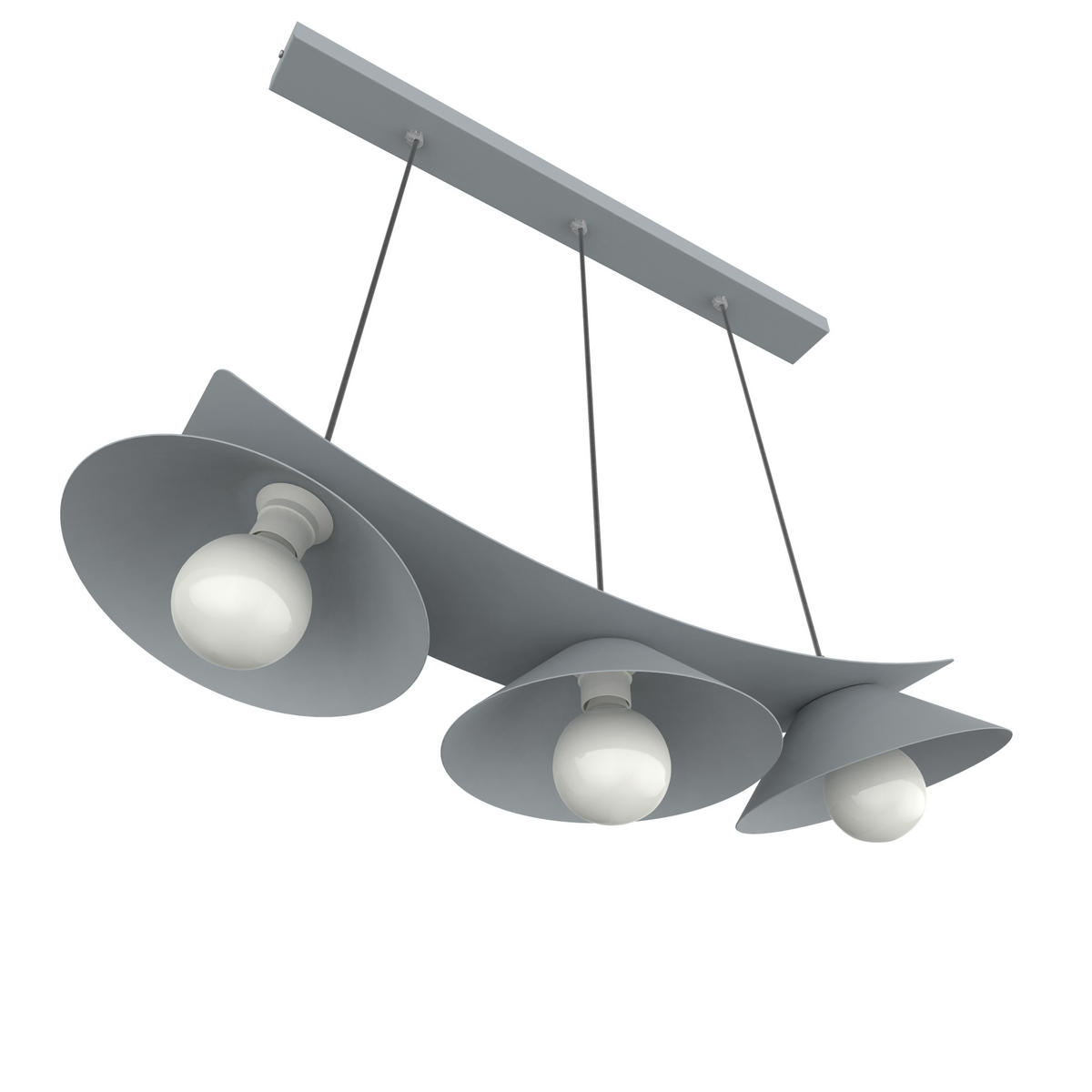 HÄNGELEUCHTE Miller X3 - Grau, Metall (70/25/20cm) - Lumicom