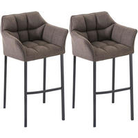 BARHOCKER 2er Set Stoff Grau - Schwarz/Grau, Textil/Metall (64/110/48cm) - CLP