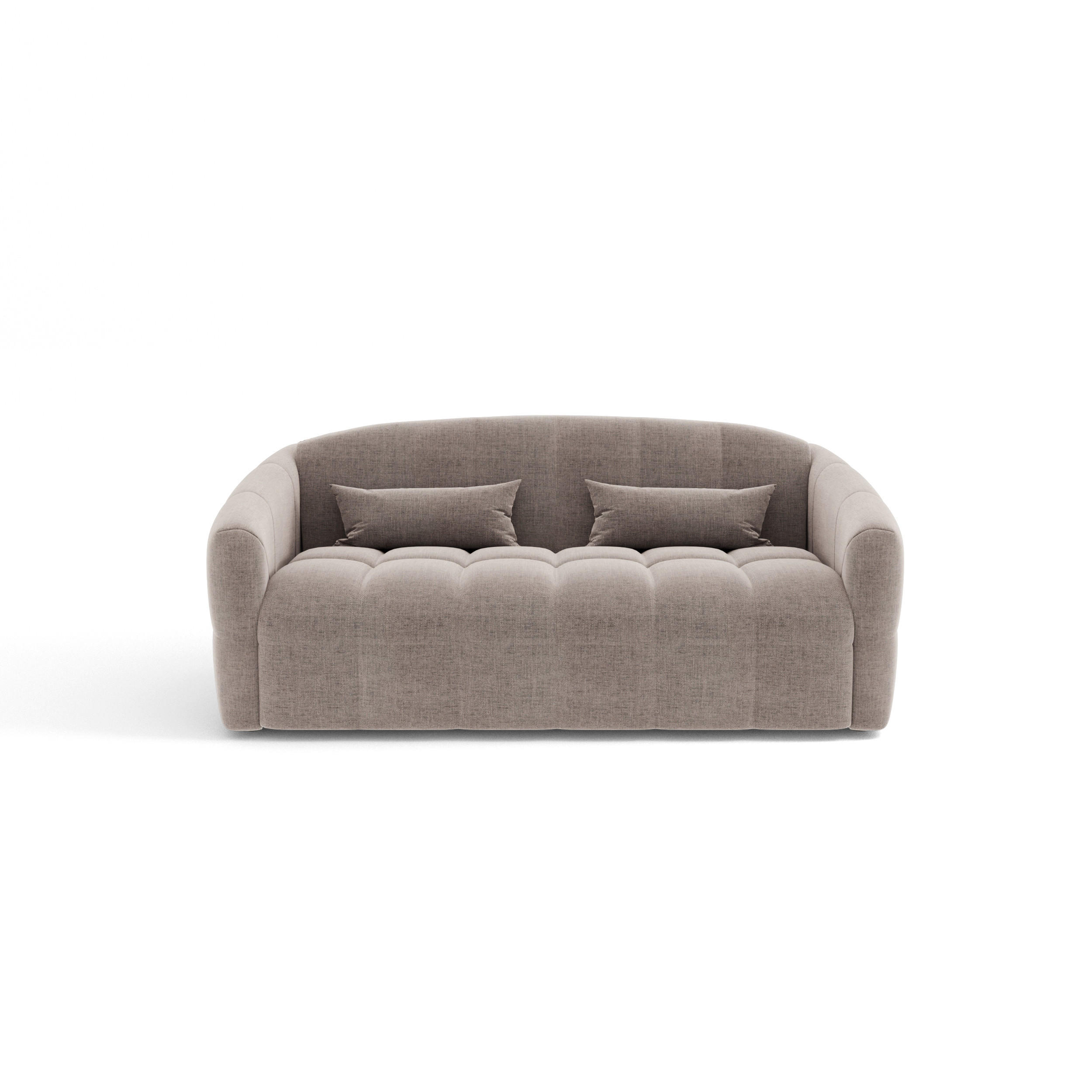SCHLAFSOFA GERADE Samt Taupe 205cm - Taupe, Textil (205/88/108cm) - Sia Home