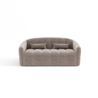 SCHLAFSOFA GERADE Samt Taupe 205cm - Taupe, Textil (205/88/108cm) - Sia Home