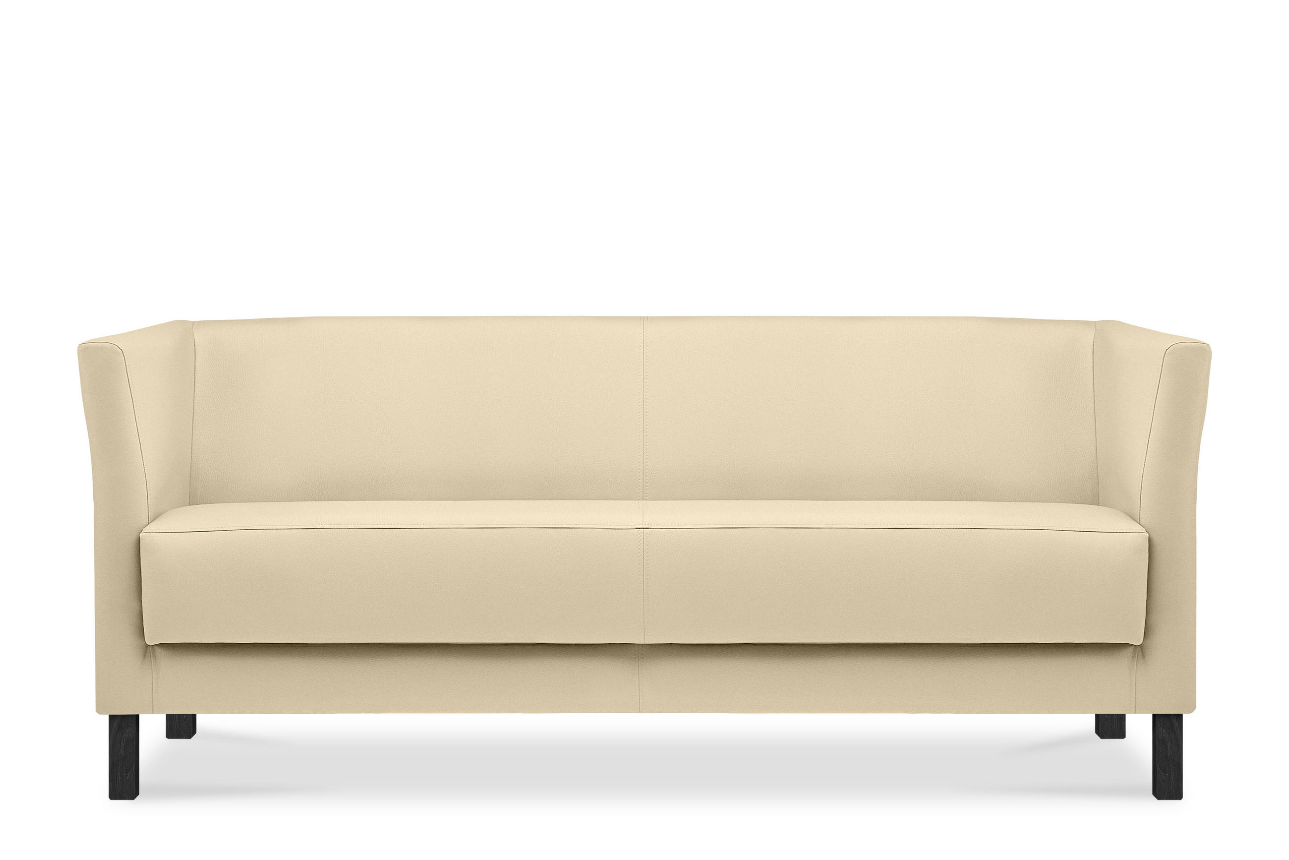 3-SITZER-SOFA ESPECTO Lederoptik, cremig - Creme/Schwarz, Textil (67/71/171cm) - KONSIMO®