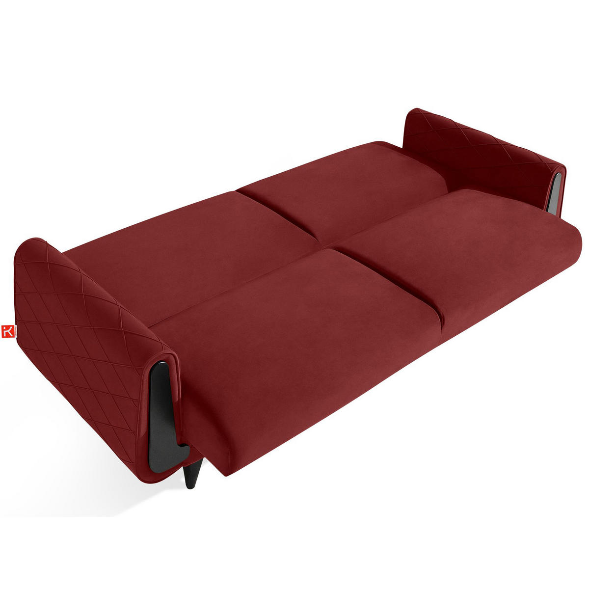 3-SITZER-SOFA GUSTAVO III Sofa 3 Velours, Bordeaux - Bordeaux, Holz/Holzwerkstoff (230/98/98cm) - KONSIMO®