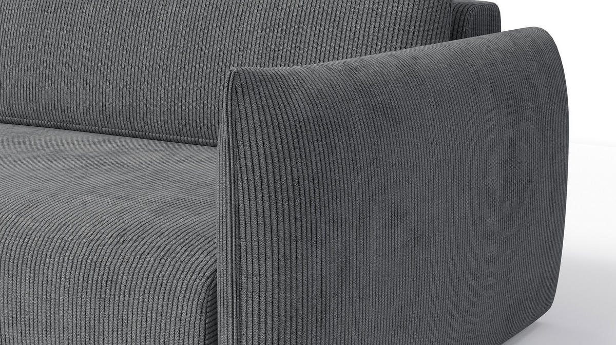 ECKSOFA TAUER 3-Sitzer rechts, dunkelgrau - Dunkelgrau/Schwarz, Holz/Textil (248/173cm) - Courtois Laville