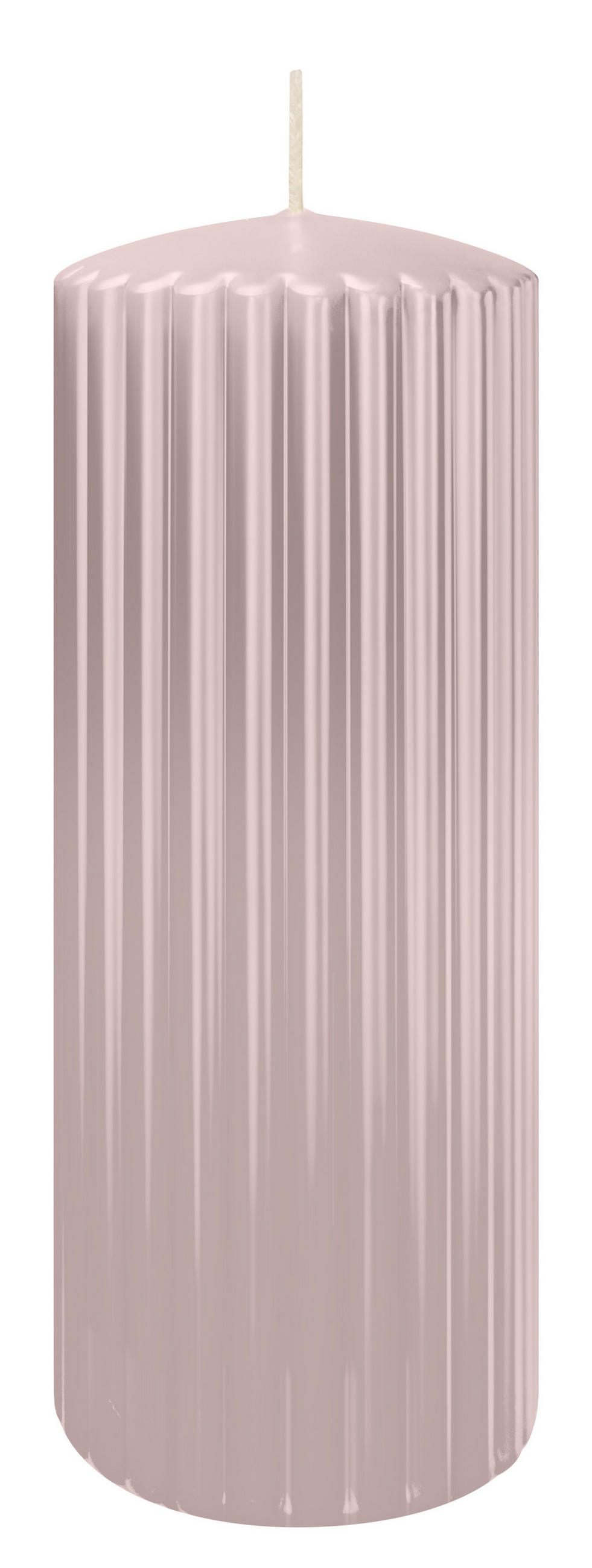 RILLEN KERZEN Rose 200 x Ø 80 mm, 4 Stück - Rosa, Paraffin (8/20/20cm) - Wiedemann Kerzen
