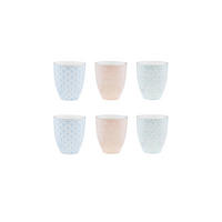 BECHER Pattern 300ml - 6er-Set - Pastel - Pink, Keramik (0.3L) - Björn