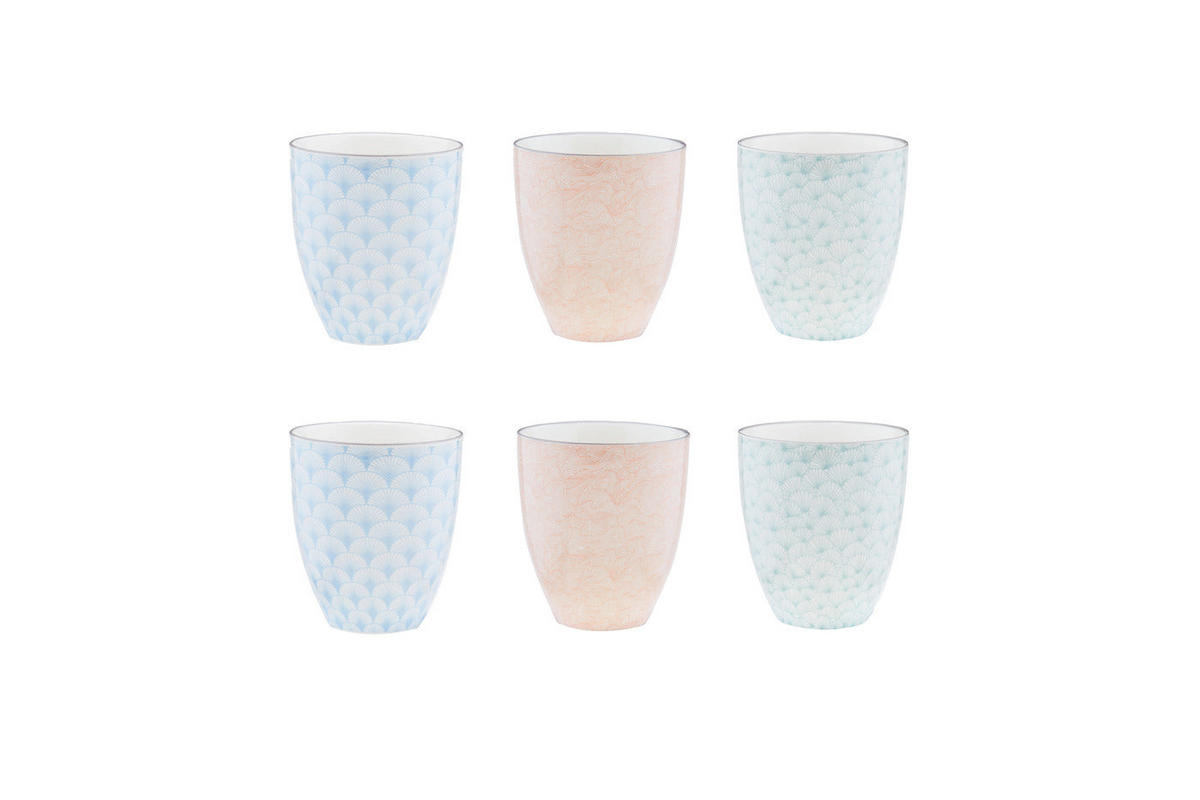 BECHER Pattern 300ml - 6er-Set - Pastel - Pink, Keramik (0.3L) - Björn