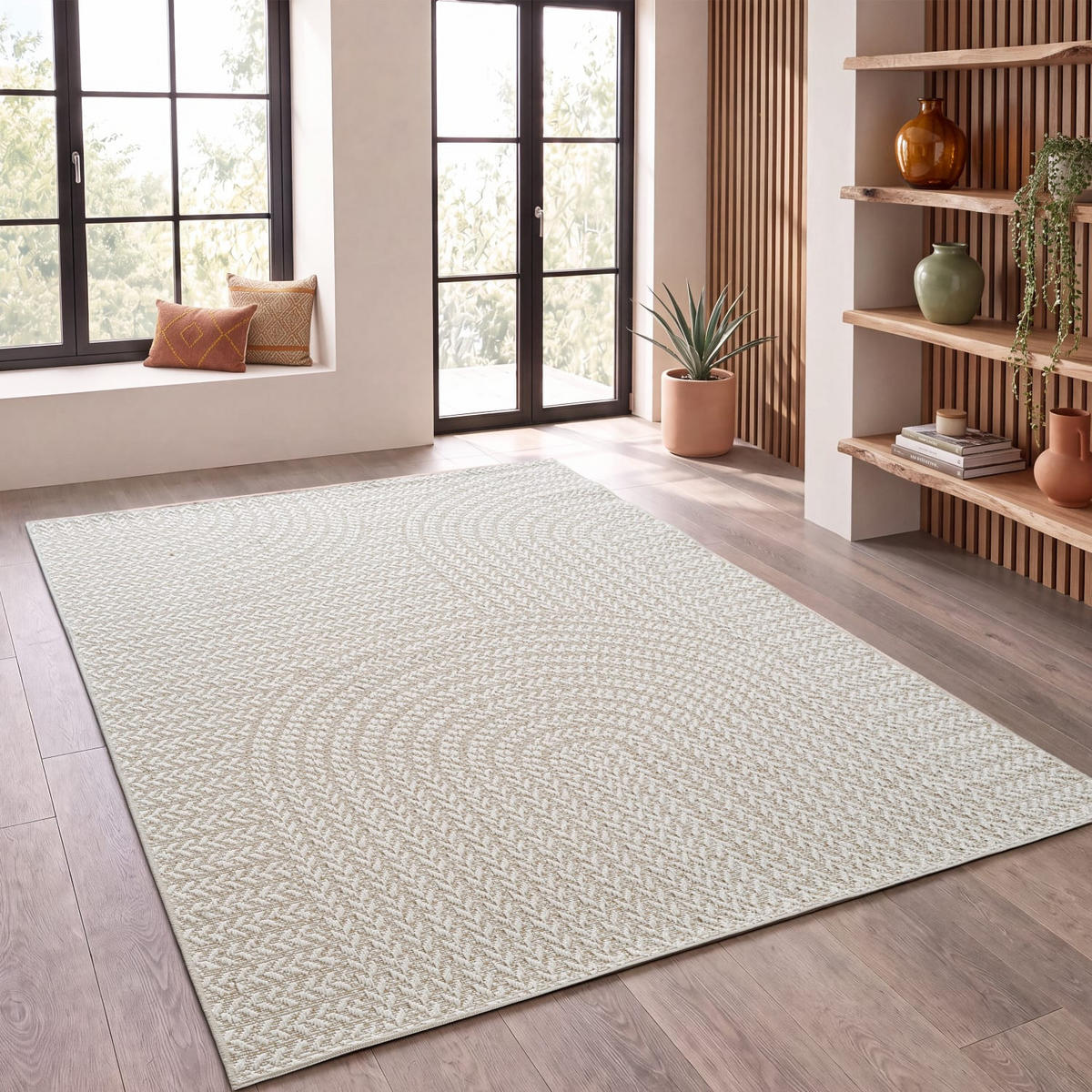 OUTDOORTEPPICH 120/170 cm Waregem 629 - Creme, Kunststoff (120/170cm) - Paco Home