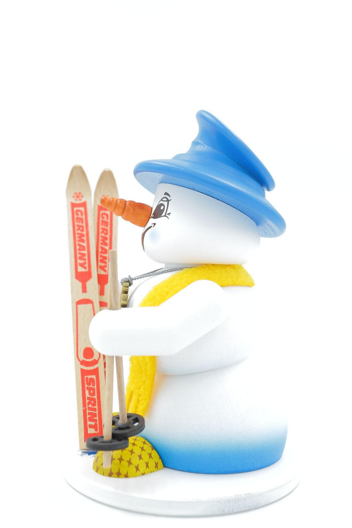 RAUCHFIGUR Schneemann Weiß Skifahrer 19 cm - Multicolor, Holz (15/19/0.1cm)