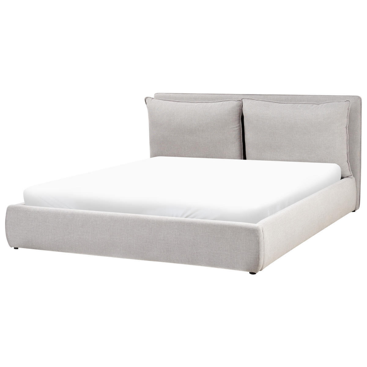 BETT mit Stauraum 180x200 cm Grau Bajonna - Hellgrau, Textil (180/200cm) - Beliani