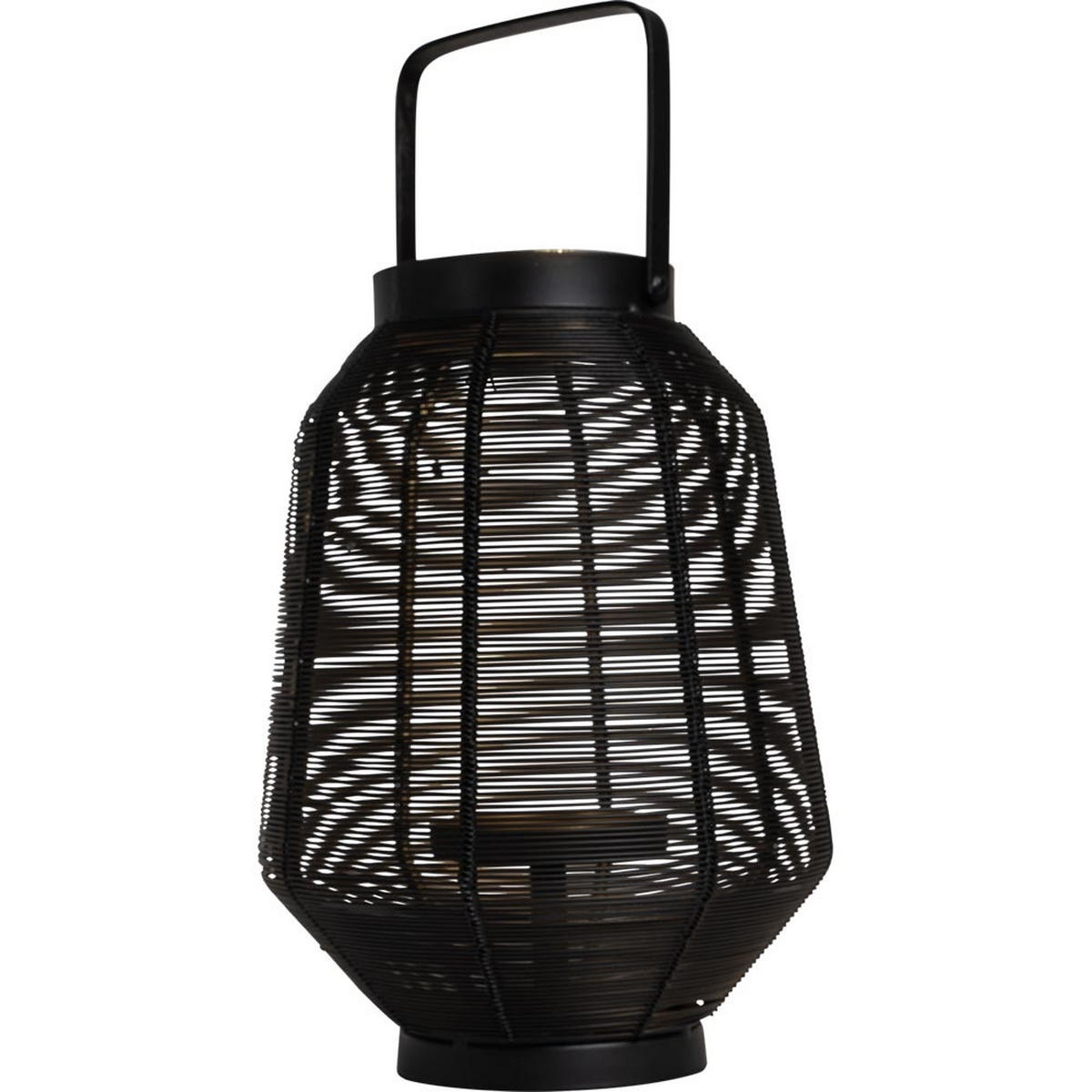 LATERNE Fenna - Schwarz - 20/20/28 cm - Schwarz, Metall (20/28/20cm) - Lesli Living