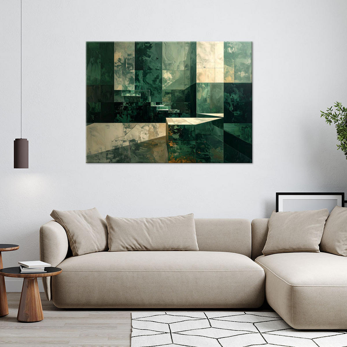 LEINWANDBILD Abstraktion 30x20cm - Grün, Textil (30/20cm) - Feeby