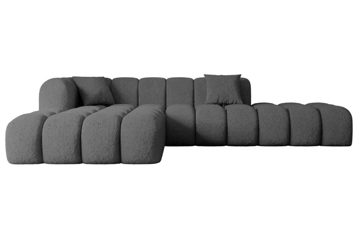ECKSOFA Ottomane Links OLEA-L2 - 289x176x71 cm Grau - Platinfarben/Schwarz, Holzwerkstoff/Kunststoff (190/309cm) - ALTDECOR