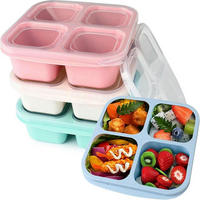SNACKBOX 4-teiliges Set mit Fächern - Multicolor, Kunststoff (15.2/5.5/17cm)