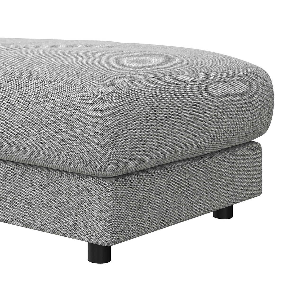 POLSTERHOCKER - Hellgrau/Schwarz, Holz/Kunststoff (107/77/41cm) - home24