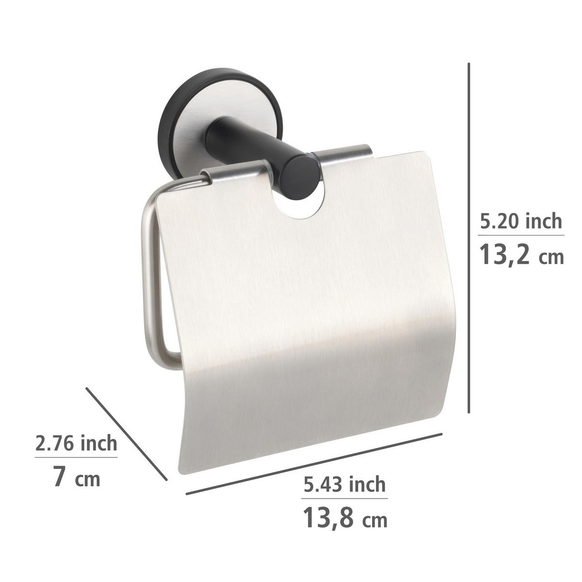 TOILETTENPAPIERHALTER mit Deckel Undine 6,5/14,5/12,5 cm - Silberfarben, Metall (14.5/12.5/6.5cm) - Wenko