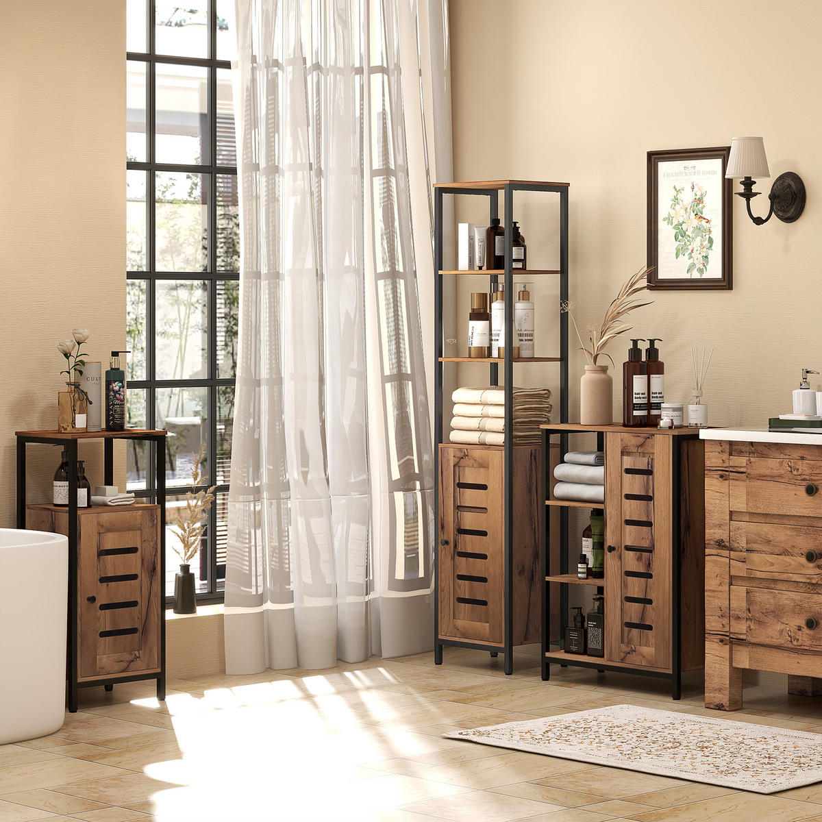 HOCHSCHRANK DE-12383 37/30/167 cm Rostbraun - Braun, Holzwerkstoff (30/167/37cm) - ComfortXL