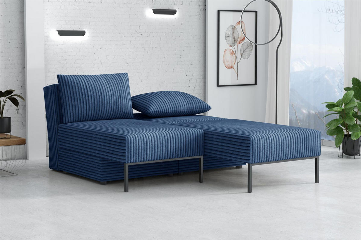 SCHLAFSOFA Gorka - Blau, Holzwerkstoff/Textil (240/87/103cm) - Fun Möbel