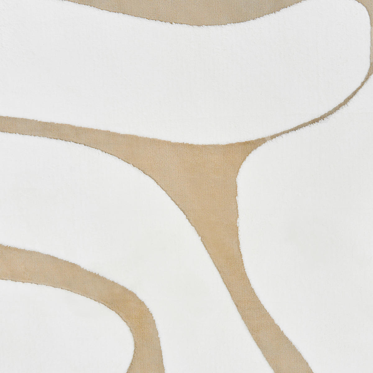 KOBEREC Béžový/Bílý 160 cm Hartz - bílá/krémová, textil (160/160cm) - Beliani