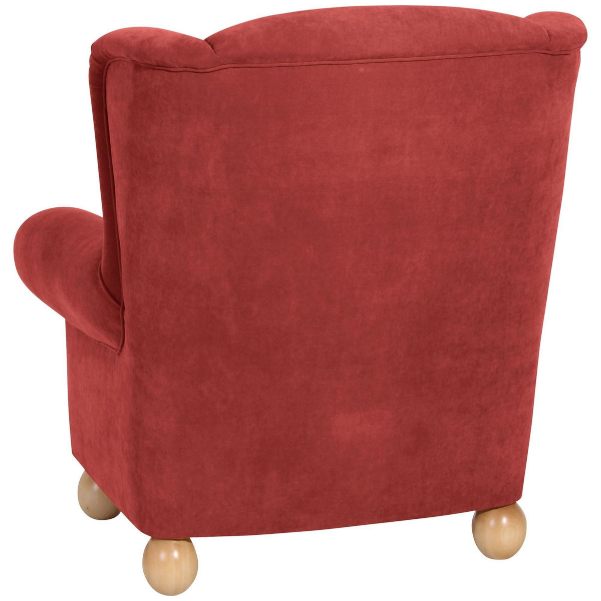 OHRENBACKENSESSEL Kasha Bezug Veloursstoff Buche natur / terracotta - Buchefarben/Terracotta, Kunststoff (93/103/87cm) - 58aufmkessel