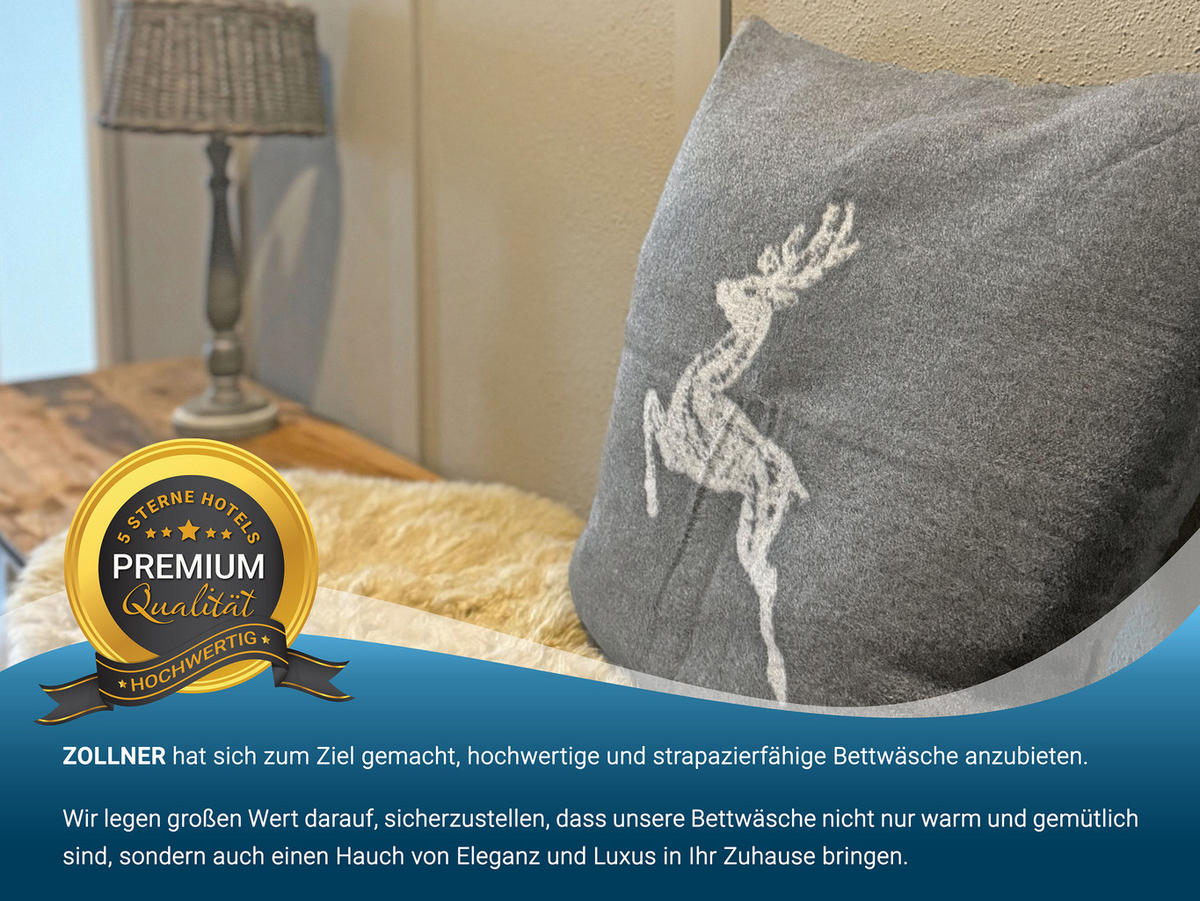 KISSENBEZUG, 2er-Set, 50x50 cm, 60% Baumwolle, 40% Polyacryl, Grau - Grau, Naturmaterialien (50/50cm) - Zollner