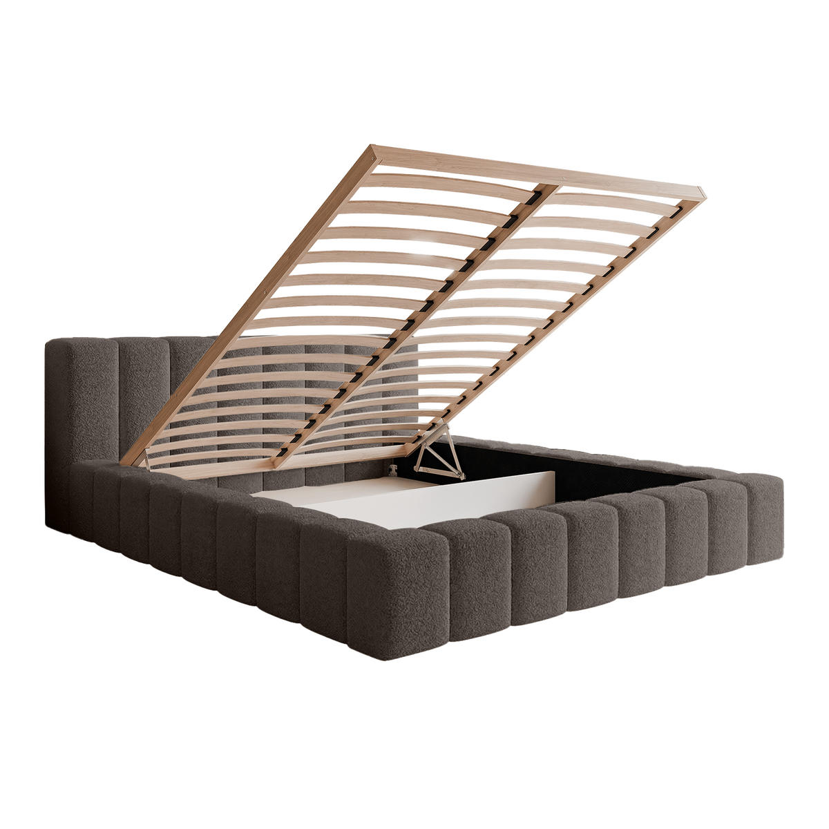 POLSTERBETT OMENO 160x200 cm, Braun - Braun, Textil (200/160cm) - Fedve