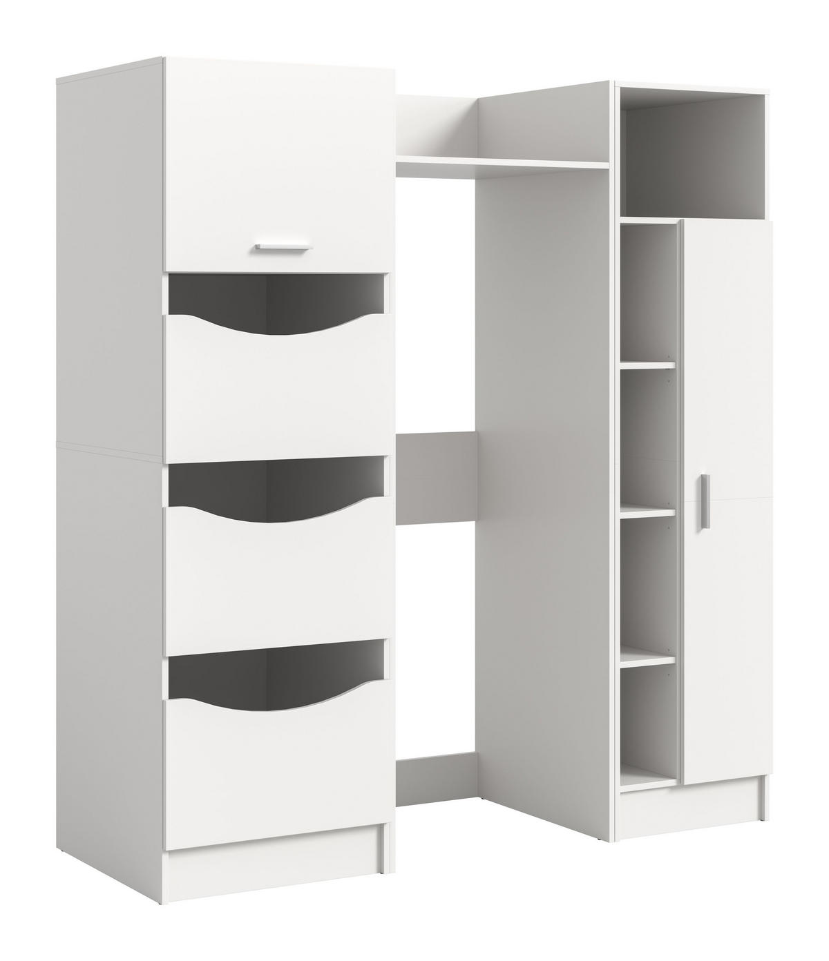 WASCHMASCHINENUMBAU 3tlg. Set Mixx Bad in weiß Nachbildung - modernes Design - B/H/T: 176x195x68 cm - Weiß, Holzwerkstoff (176/195/68cm) - Homes & Jones