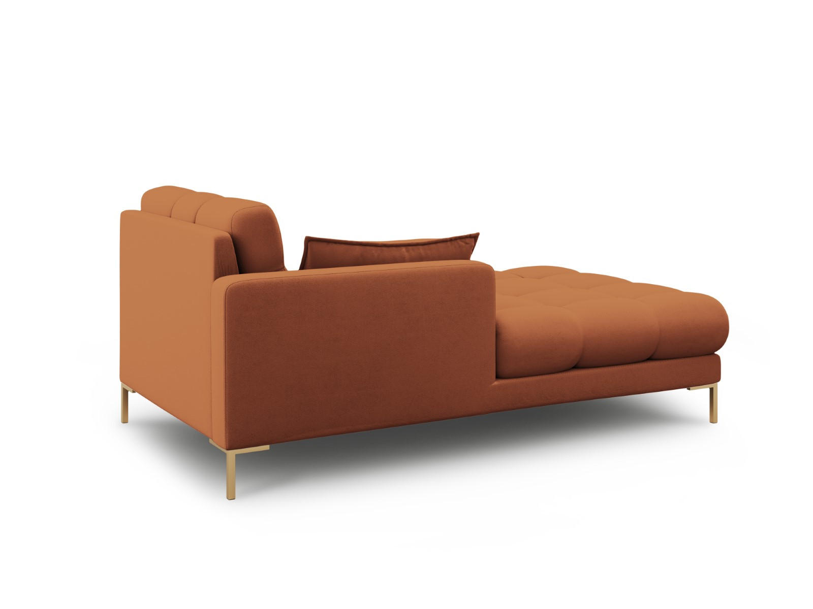 CHAISELONGUE links Mamaia aus strukturiertem Stoff ziegelstein - Braun, Textil (102/75/185cm) - Micadoni