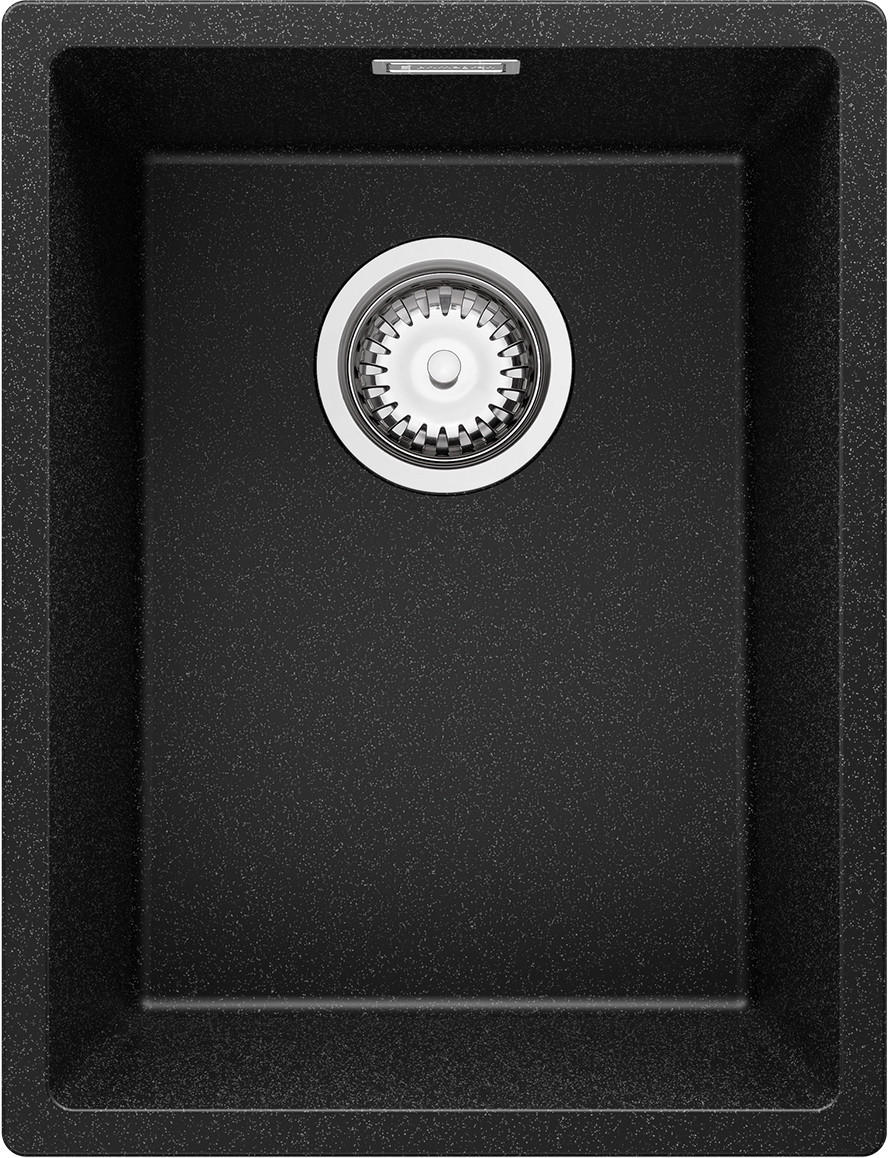 SPÜLBECKEN London Slim, 2-er set Anthrazit 36/47 cm 1 Becken + Ablauf-Set ab 40er Unterschrank - Chromfarben/Anthrazit, Kunststoff (36/20/47cm) - Primagran