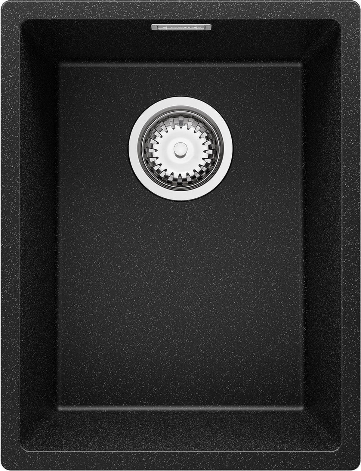 SPÜLBECKEN London Slim, 2-er set Anthrazit 36/47 cm 1 Becken + Ablauf-Set ab 40er Unterschrank - Chromfarben/Anthrazit, Kunststoff (36/20/47cm) - Primagran