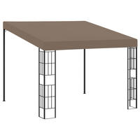 GARTENPAVILLON Pergola LYMP | 3x3 m Taupe Stoff | Terrassenüberdachung Garten Pavillon - Taupe, Metall (300/262/300cm) - DELUKE