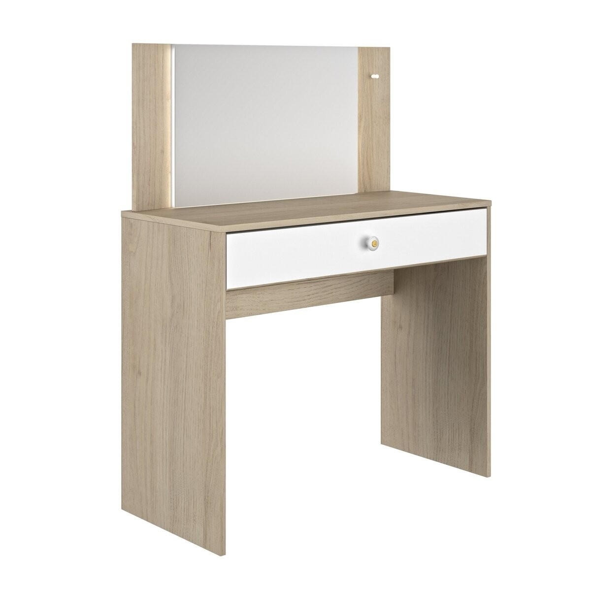 SCHMINKTISCH mit 1 Aufbewahrungsschublade B94 cm - MAKEUP - Weiß, Holzwerkstoff (44/121/94cm) - Calicosy