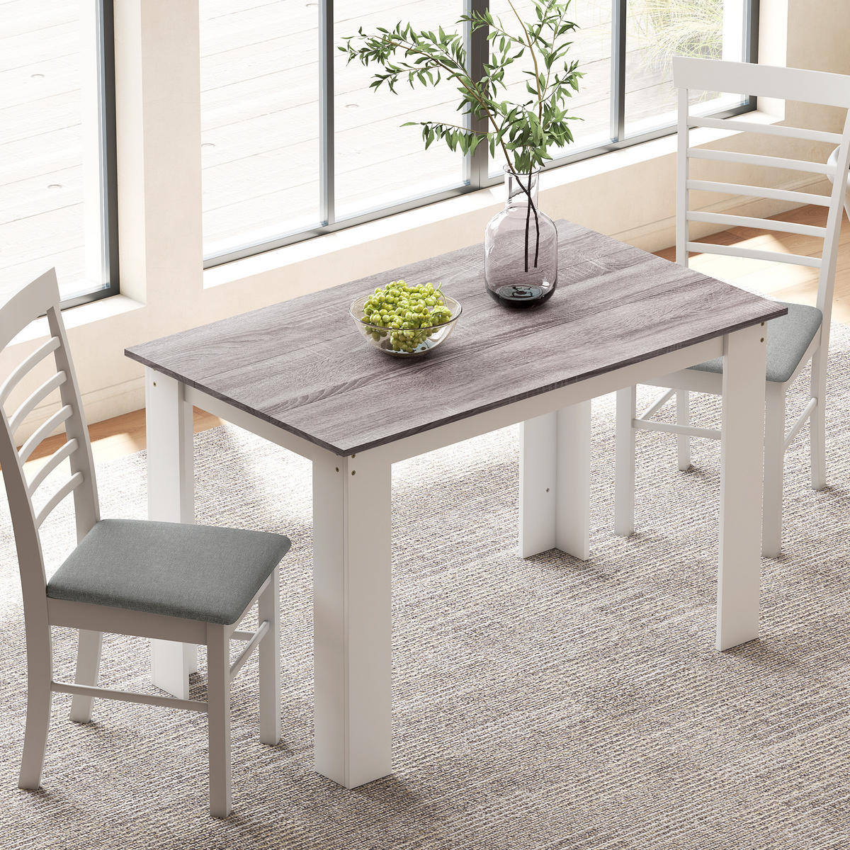 ESSTISCH Grau Holzoptik 120/69/75 cm - Grau, Holz (69/120/75cm) - PANGIVO