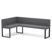 ECKBANK links SANA U Webstoff glatt, 128/168 cm Dunkelgrau - Dunkelgrau, Textil/Metall (128/168cm) - Idohome