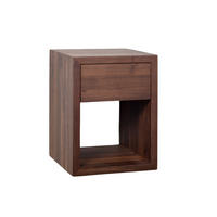 NACHTTISCH Hugo 30 aus Walnussholz - Walnussfarben, Holz (30/39/30cm) - WOODEK