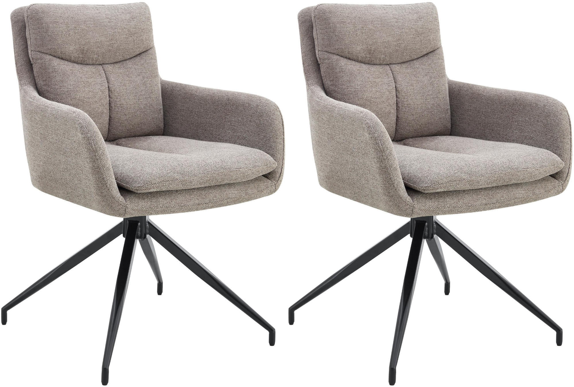 ESSZIMMERSTUHL 2er Set Stoff Taupe - Taupe, Textil/Metall (57/83/62cm) - CLP