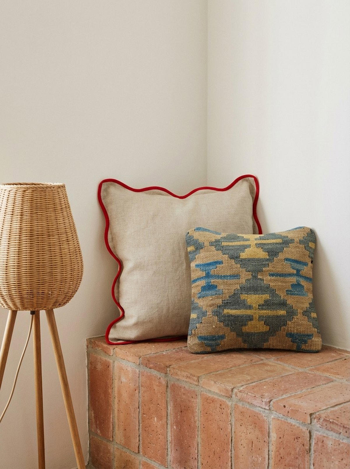 KISSEN Kelim Blaugrau 40/40 cm Schurwolle - Blaugrau, Textil (40/40cm) - Looma