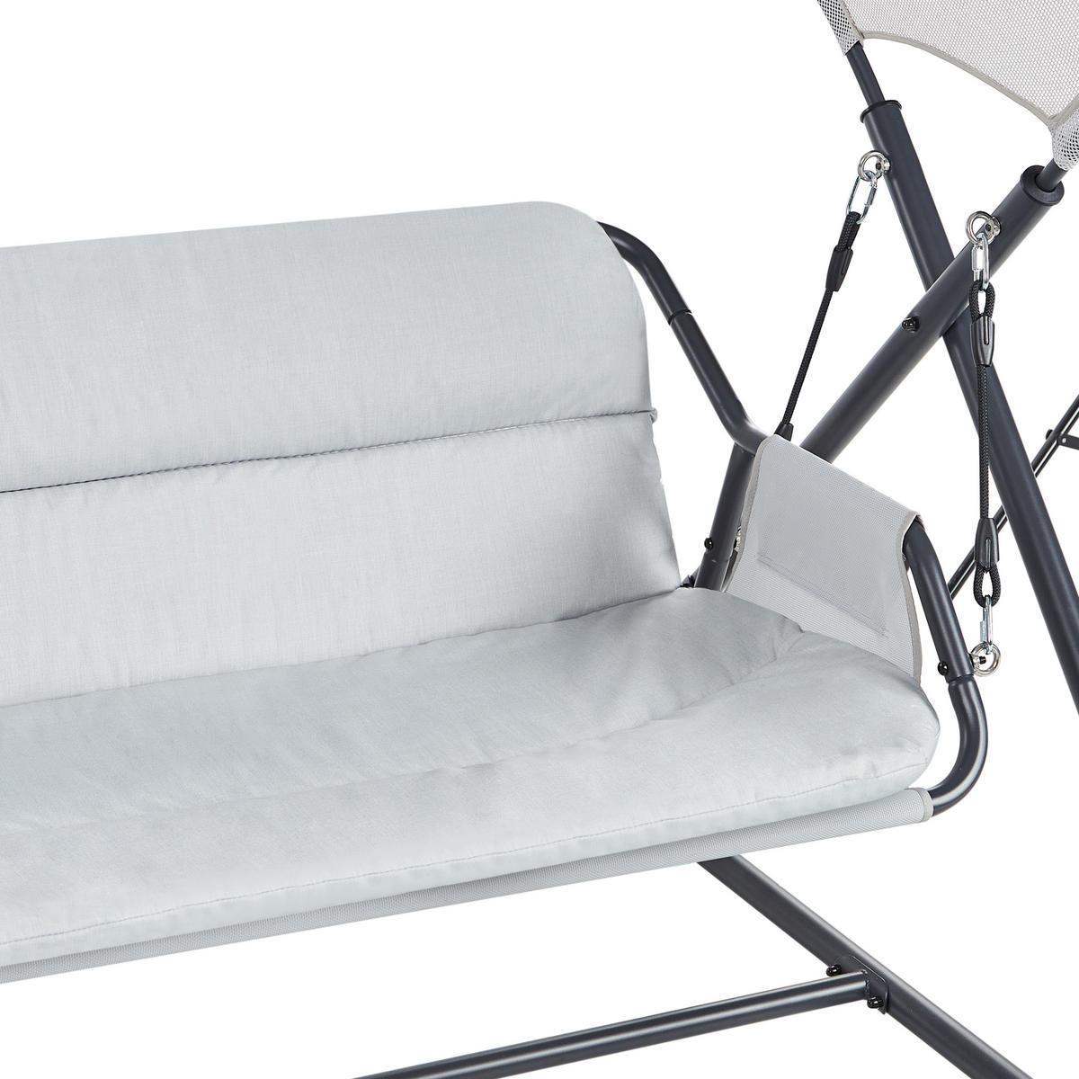 HOLLYWOODSCHAUKEL Grau Solagna - Hellgrau, Metall (168/187/113cm) - Beliani